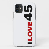I Love 45 Hoesje-Mate iPhone Case (Achterkant)