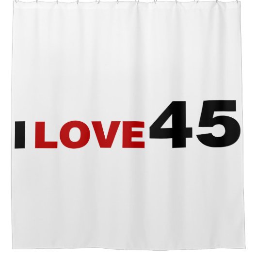 I Love 45 Shower Curtain Douchegordijn (Voorkant)