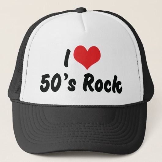 I Love 50's Rock Music Trucker Pet (Voorkant)
