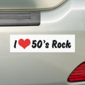 I Love 50's Rock'n Roll Bumpersticker (Op auto)