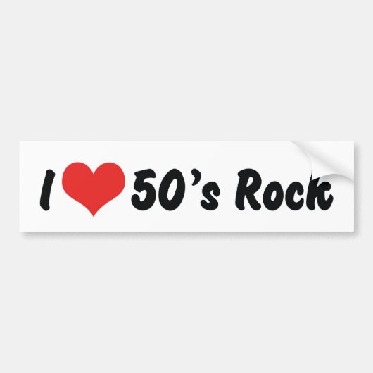 I Love 50's Rock'n Roll Bumpersticker (Voorkant)
