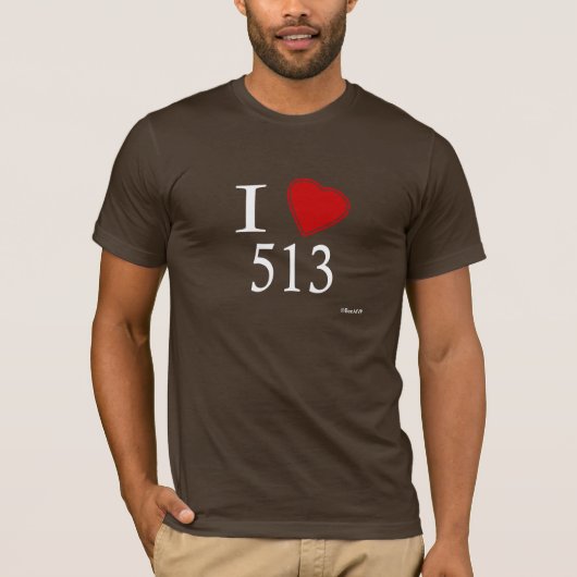 I Love 513 Cincinnati T-shirt (Voorkant)