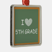 I Love 5th Grade Metalen Ornament (Rechts)