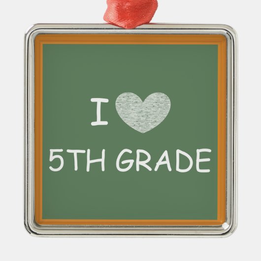 I Love 5th Grade Metalen Ornament (Voorkant)