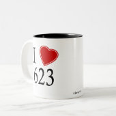I Love 623 Phoenix Tweekleurige Koffiemok (Voorkant links)