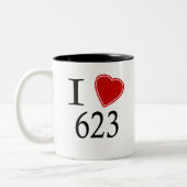 I Love 623 Phoenix Tweekleurige Koffiemok (Links)