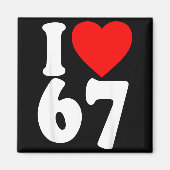 I Love 67 Meme Six Seven Matching Couples Valentin Magneet (Voorkant)