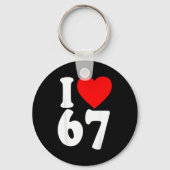 I Love 67 Meme Six Seven Matching Couples Valentin Sleutelhanger (Voorkant)