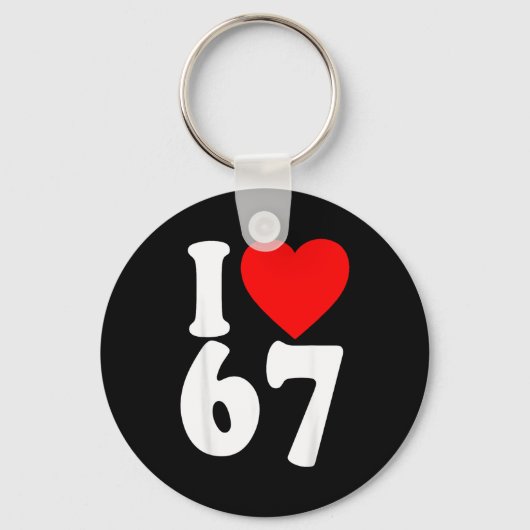 I Love 67 Meme Six Seven Matching Couples Valentin Sleutelhanger (Voorkant)