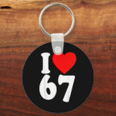 I Love 67 Meme Six Seven Matching Couples Valentin Sleutelhanger (Voorkant)