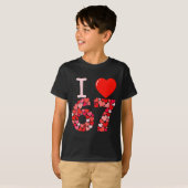 I Love 67 Valentine Heart_ Funny Meme Number 67 Te T-shirt (Voorkant volledig)