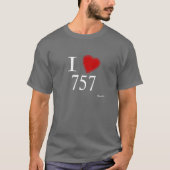 I Love 757 Virginia Beach T-shirt (Voorkant)