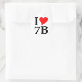 I love 7B Ronde Sticker (Tas)