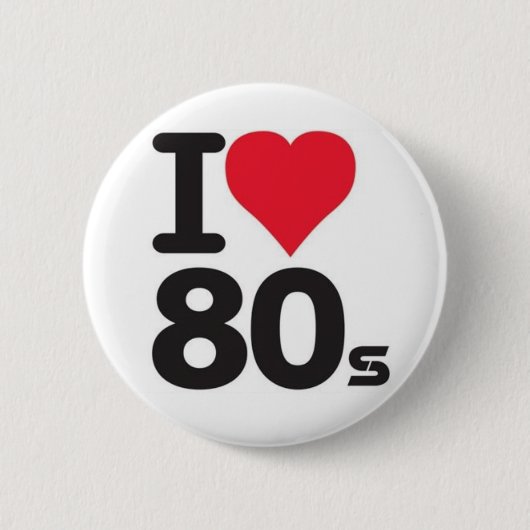 I love 80 ronde button 5,7 cm (Voorkant)