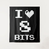 I Love 8 Bits, gamer geek design Wandkleed (Voorkant)