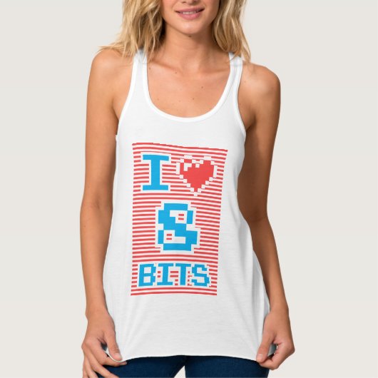 I Love 8 Bits, geek, nerd, Tanktop (Voorkant)