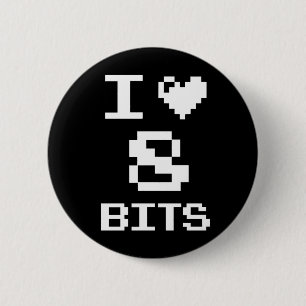 I Love 8 Bits Ronde Button 5,7 Cm