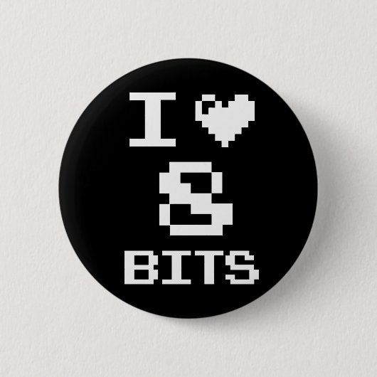 I Love 8 Bits Ronde Button 5,7 Cm (Voorkant)
