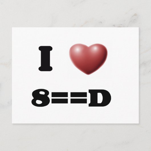 I Love 8==D Briefkaart (Voorkant)