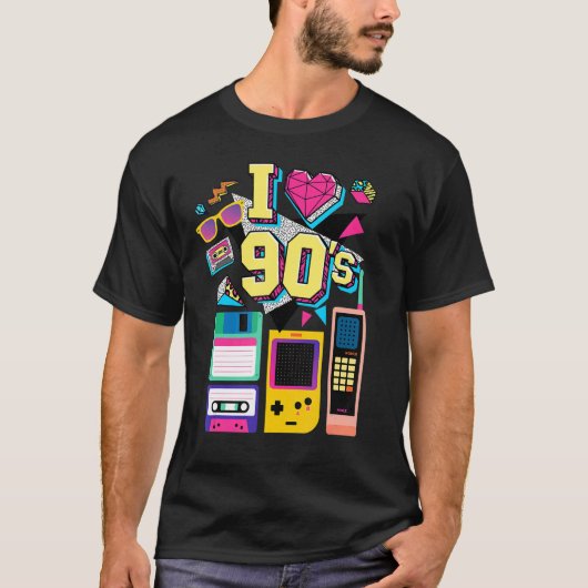 I Love 90's Cool  Retro 90's are Back Graph T-shirt (Voorkant)