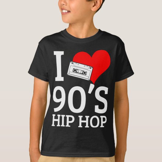 I Love 90's Hip Hop Rap T-shirt (Voorkant)