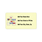 I Love a Child With Autism Etiket (Voorkant)