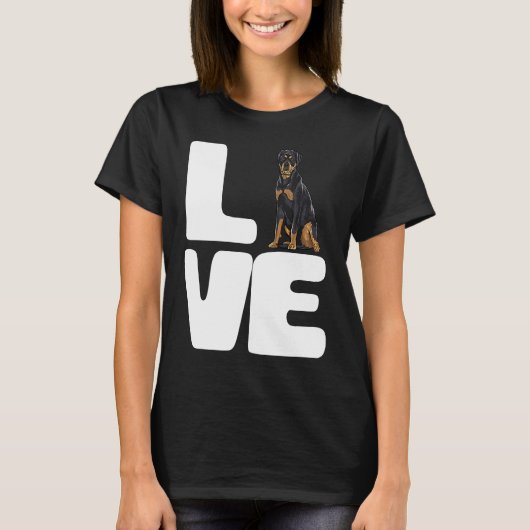 I Love A My Dog Rottweiler T-shirt (Voorkant)
