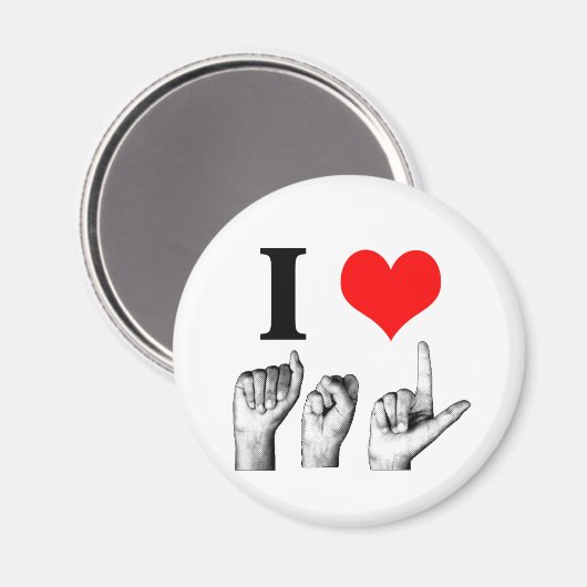 I Love A-S-L Magneet (Voorkant / Achterkant)