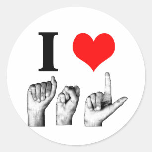 I Love A-S-L Ronde Sticker