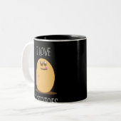 I Love Aardappels Design for Potato Fans Tweekleurige Koffiemok (Voorkant links)