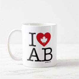I Love AB| I Heart Alberta Canada Personalized Koffiemok