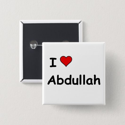 I Love Abdullah Vierkante Button 5,1 Cm (Voorkant /achterkant)