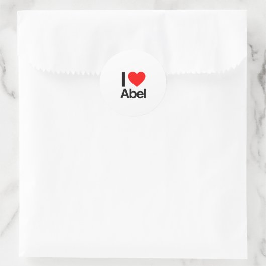 i love abel ronde sticker (Tas)