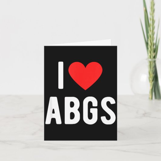 I Love Abgs Cute Heart Graphic Valentines Day  Kaart (Voorkant)