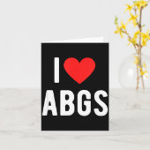 I Love Abgs Cute Heart Graphic Valentines Day  Kaart (Gele Bloem)