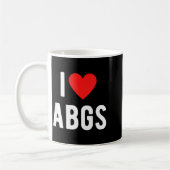 I Love Abgs Cute Heart Graphic Valentines Day  Koffiemok (Links)