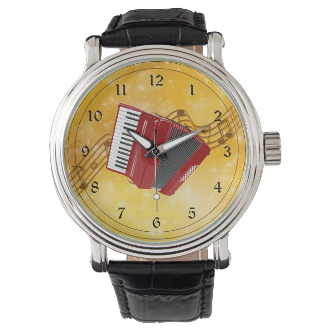 I Love Accordion Music Horloge (Voorkant)
