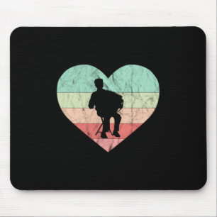I Love Accordion Retro Heart Muismat