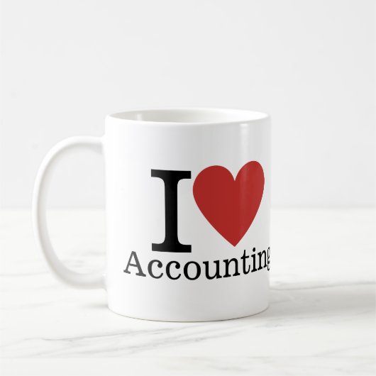 I ❤️ Love Accounting - Boekhoudkundige afdeling -  Koffiemok (Links)