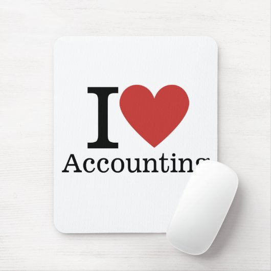 I ❤️ Love Accounting - Boekhoudkundige afdeling. - Muismat (Met muis)