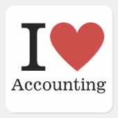 I ❤️ Love Accounting - Boekhoudkundige afdeling -  Vierkante Sticker (Voorkant)