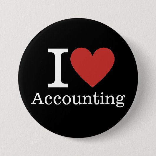 I ❤️ Love Accounting PIN Button - Boekhoudkundige (Voorkant)