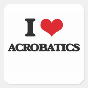 I Love Acrobat Vierkante Sticker