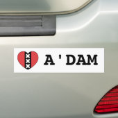 I LOVE A'DAM bumpersticker By Amsterdamned (Op auto)