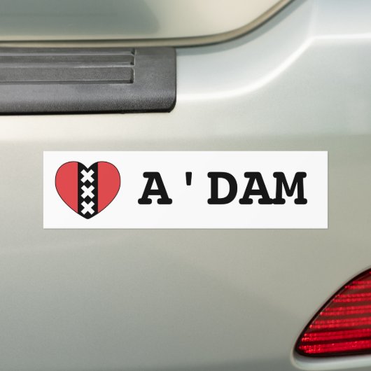 I LOVE A'DAM bumpersticker By Amsterdamned (Op auto)