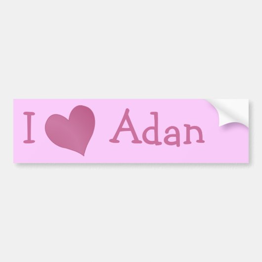 I Love Adan Bumpersticker (Voorkant)