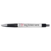 I Love Add Your Favorite Dog Breed Personalized Pen (Voorkant)