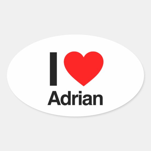 i love adrian ovale sticker (Voorkant)