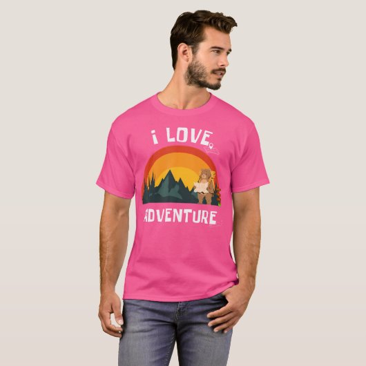 I Love Adventure Beer Explorer - Backpacken Hikin T-shirt (Voorkant volledig)
