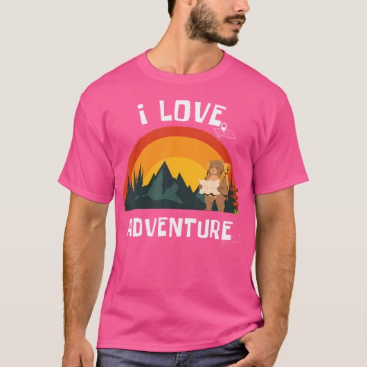 I Love Adventure Beer Explorer - Backpacken Hikin T-shirt (Voorkant)